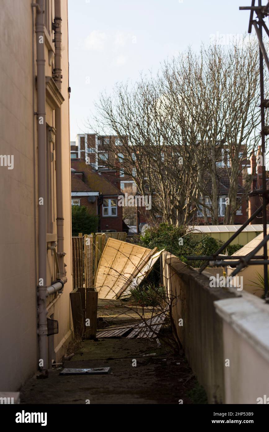 Brighton & Hove, East Sussex. 18th February 2022, 2022. UK Weather. Storm Eunice starts to ease
