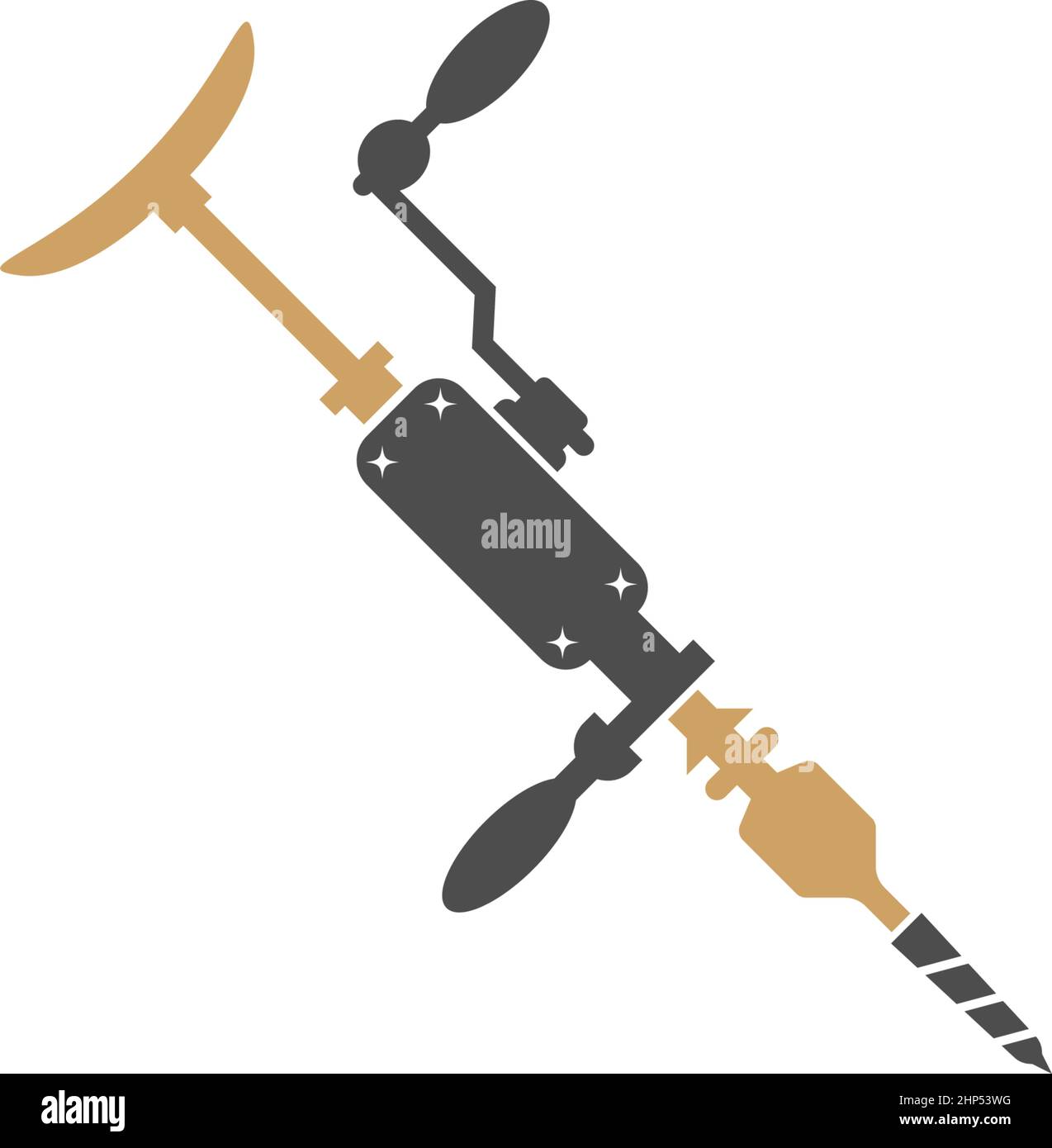 Construction drill icon logo design template Stock Vector