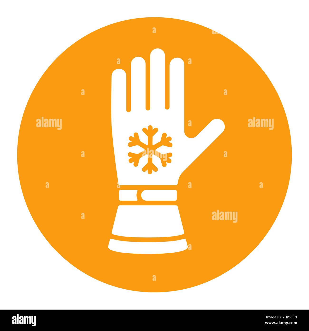 Winter ski gloves vector icon. Winter sign Stock Vector
