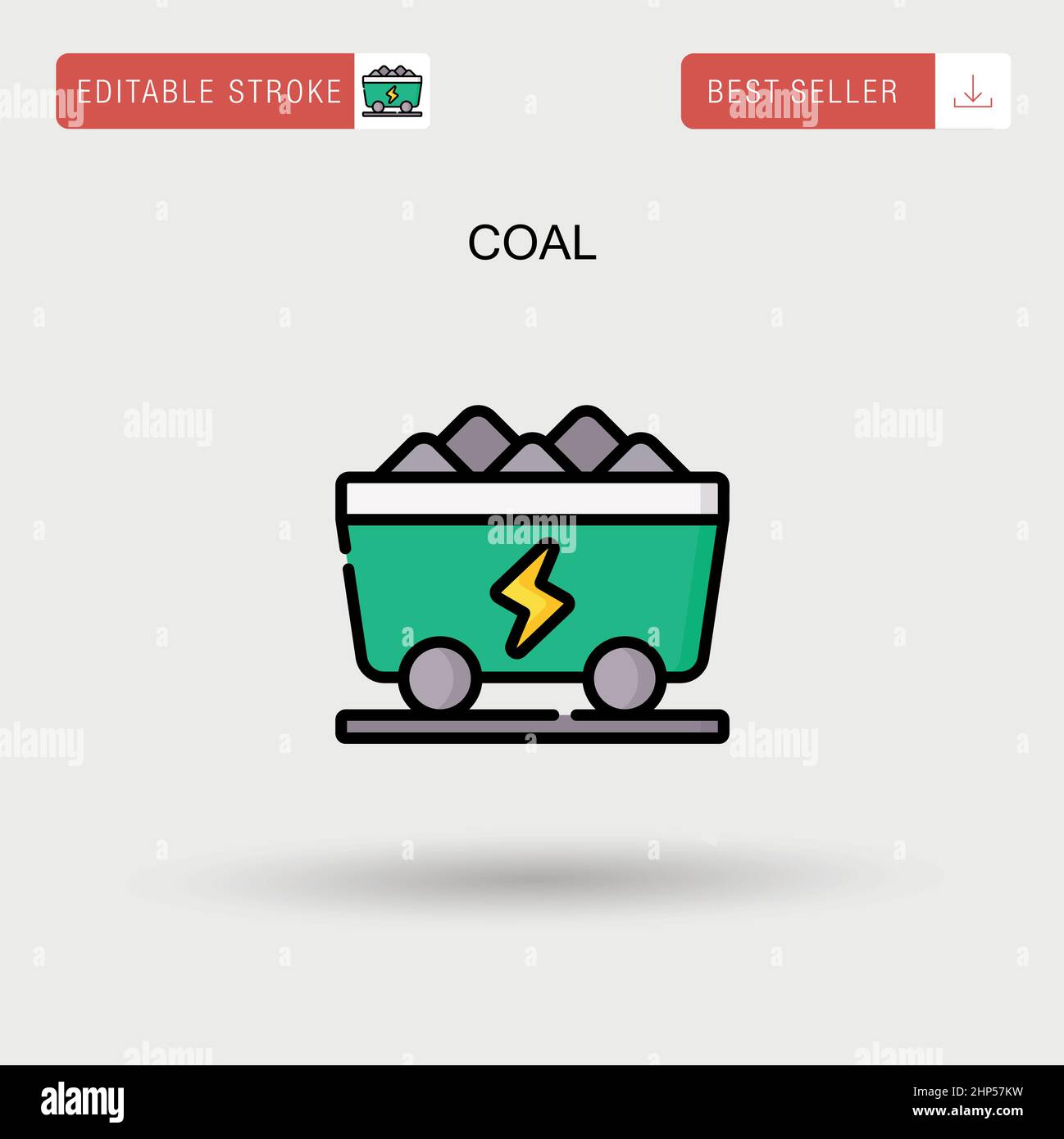 Coal Simple vector icon. Stock Vector