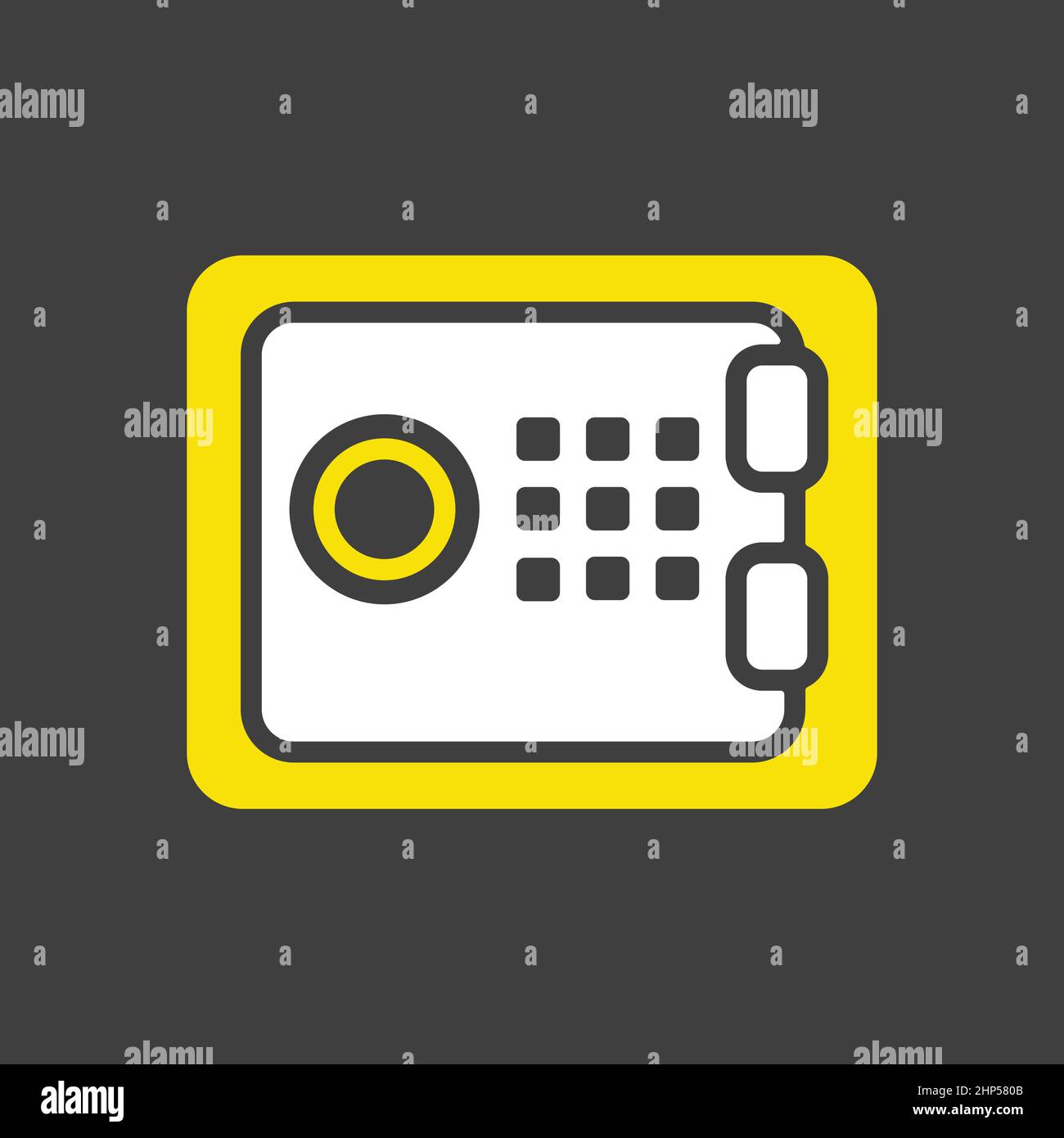 Bank safe vector icon isolated on the white Stock Vector