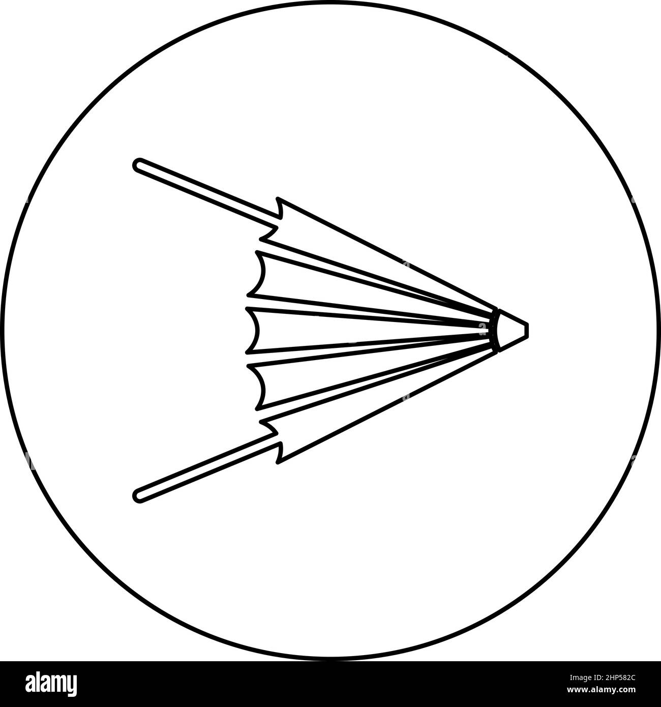 Air blower fire bellow forge icon in circle round black color vector illustration solid outline style image Stock Vector