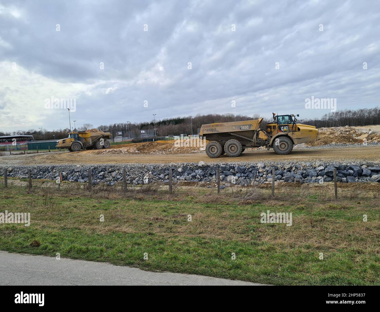 WÜLFRAHT NRW, GERMANY - FEBRUARY  23, 2021: Caterpillar 793C Haul Truck, one of the biggest machineries for the mining industry Stock Photo