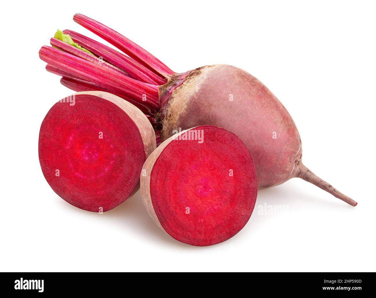 sliced beetroot path isolated on white Stock Photo