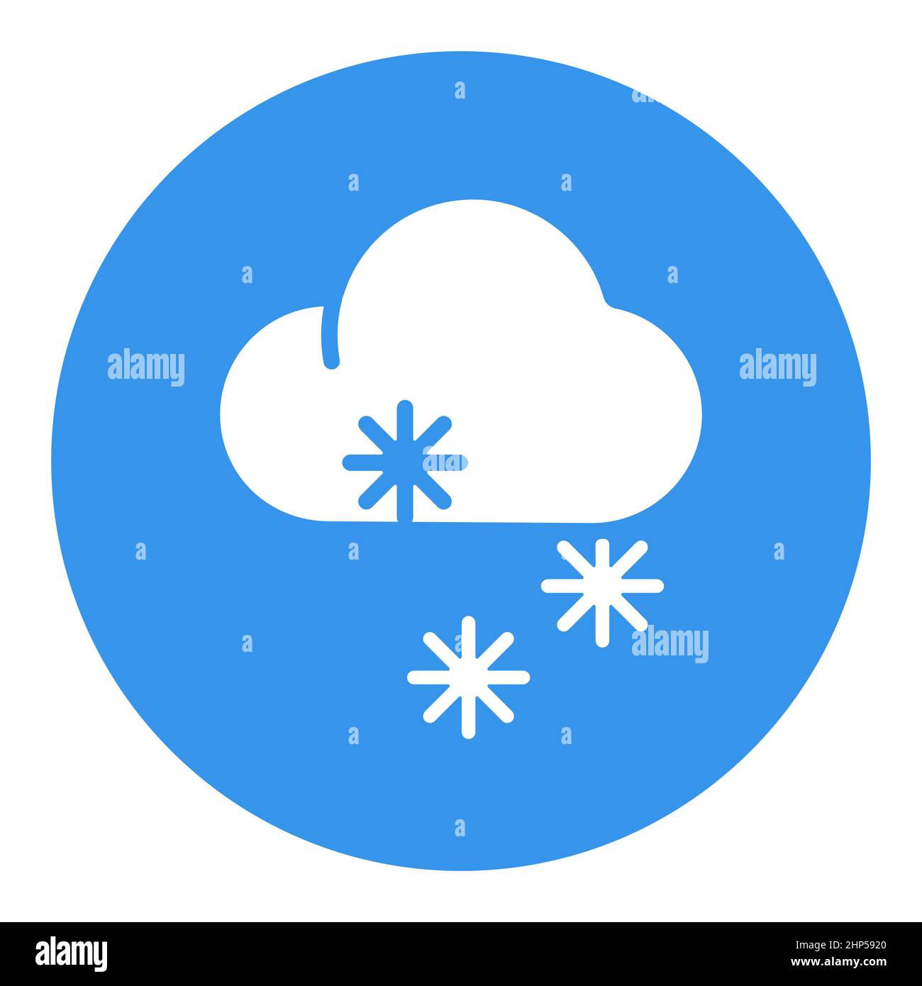Cloud with snow vector icon. Winter sign Stock Vector