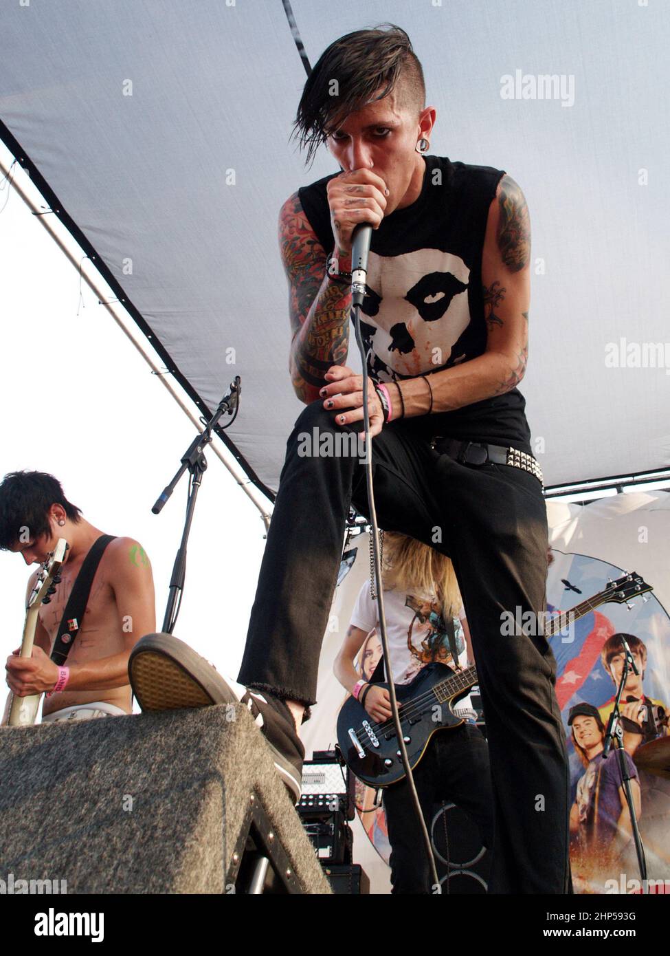 Motionless In White band performing at Van's Warped Tour 8/3/07 Stock