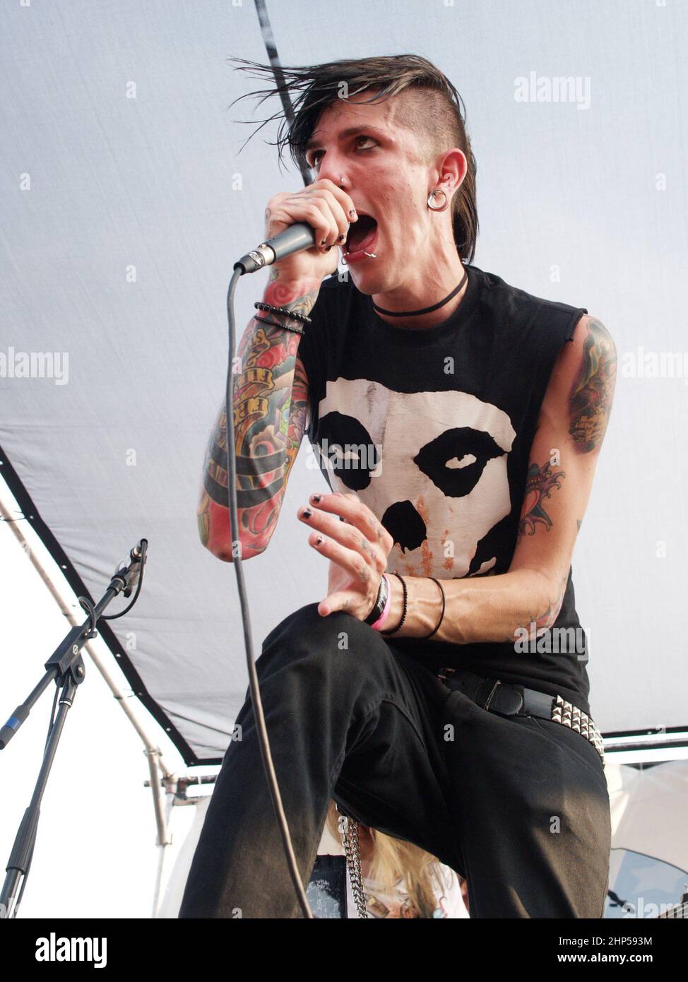 Motionless In White band performing at Van's Warped Tour 8/3/07 Stock