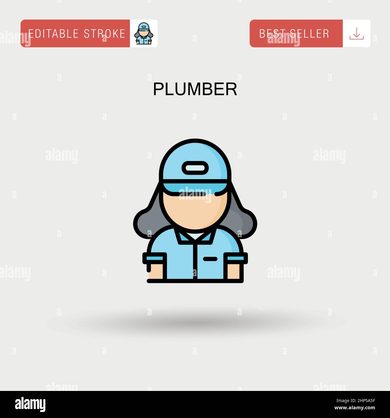 Plumber Simple vector icon. Stock Vector