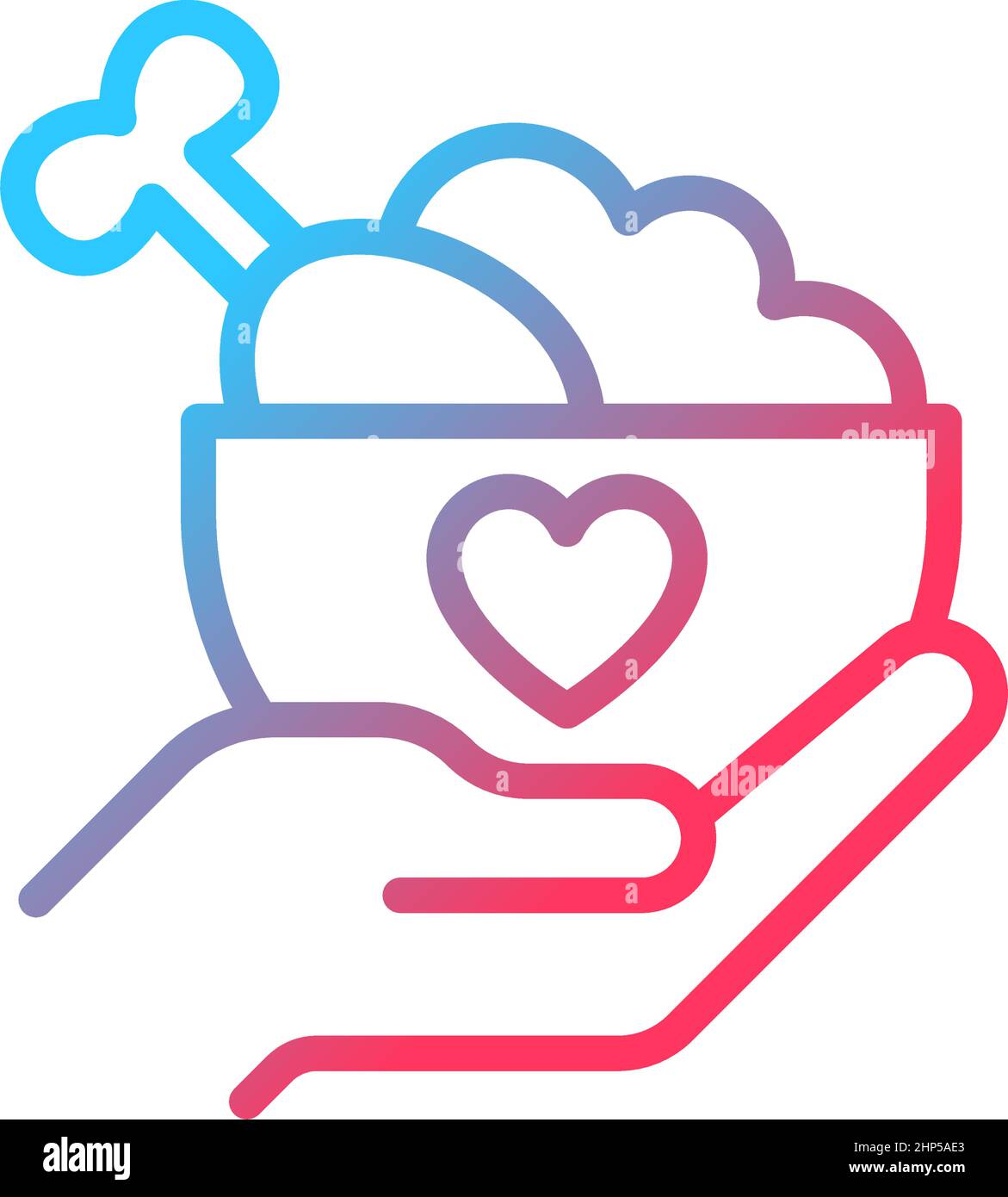 Food donation gradient linear vector icon Stock Vector