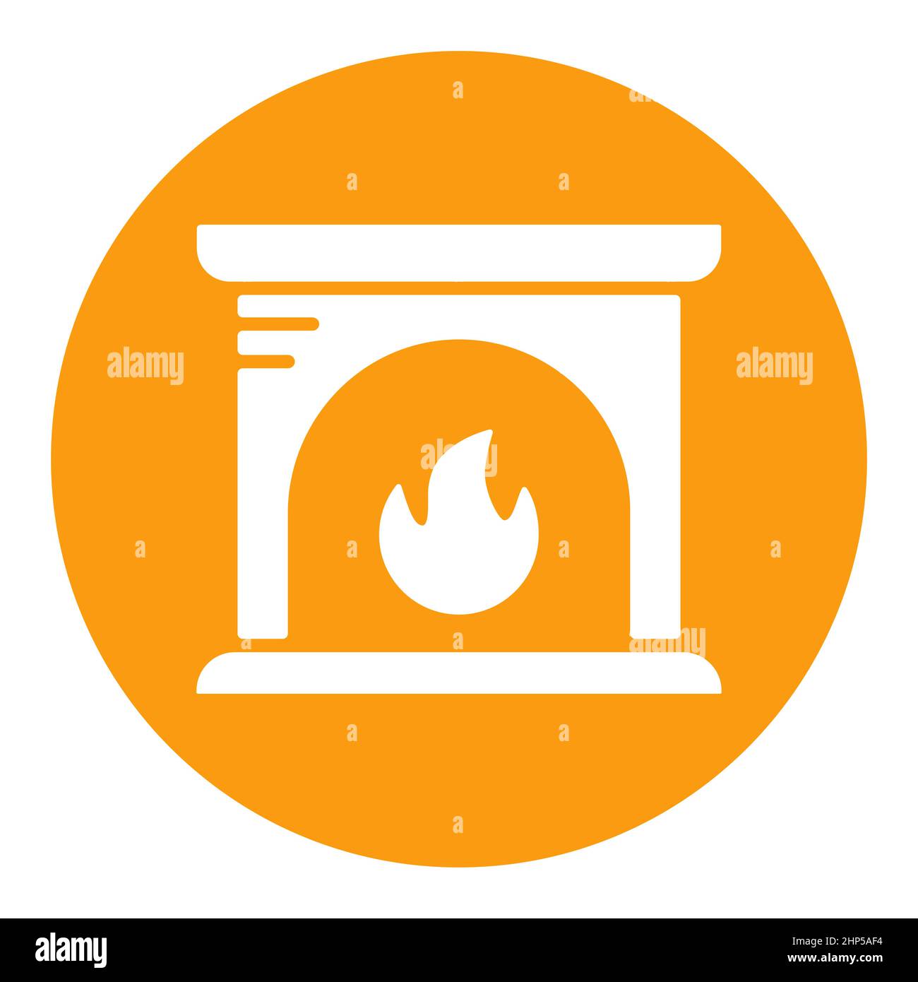 Fireplace vector icon. Winter sign Stock Vector