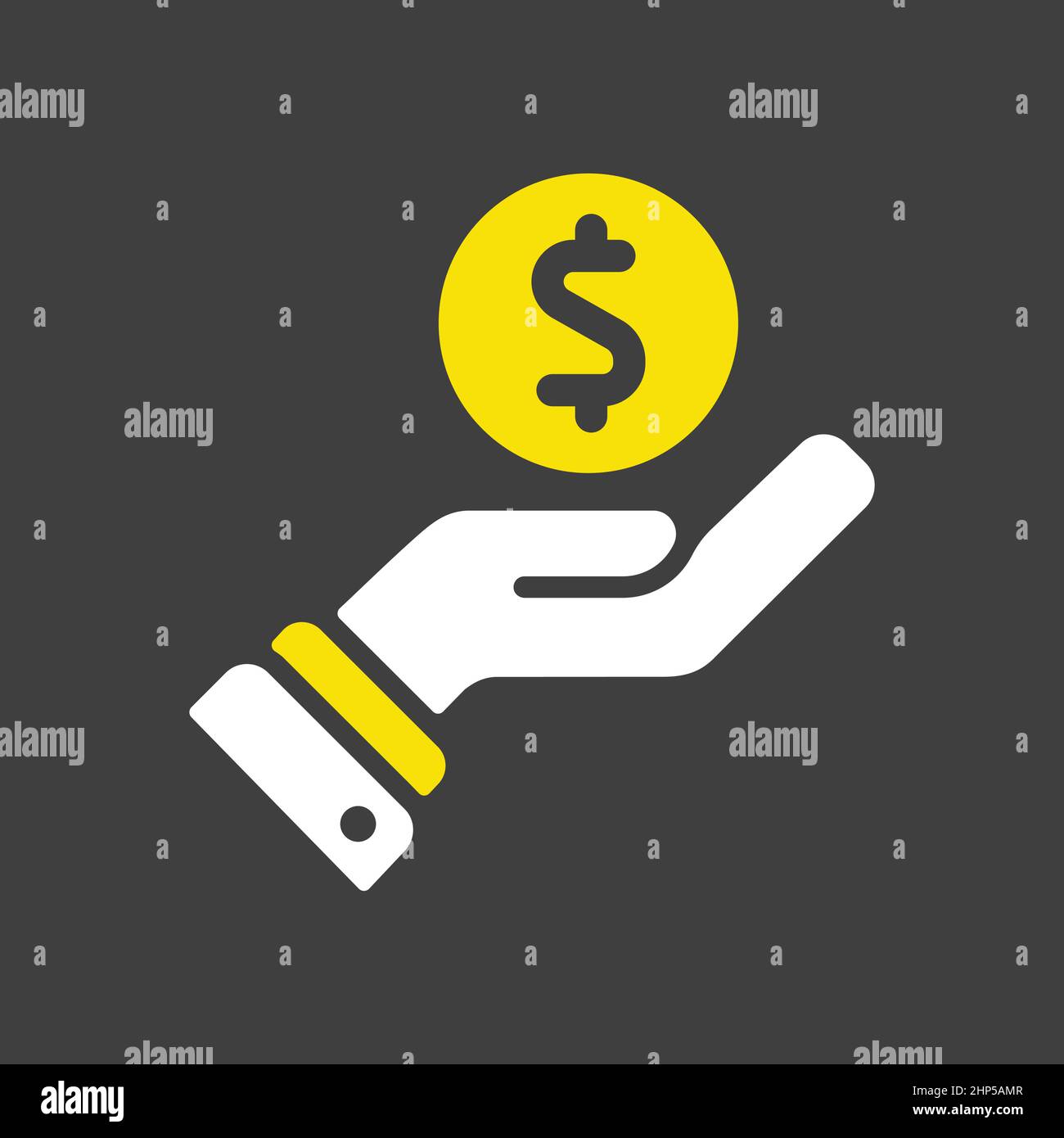 Pictograph of money in hand icon vector Stock Vector