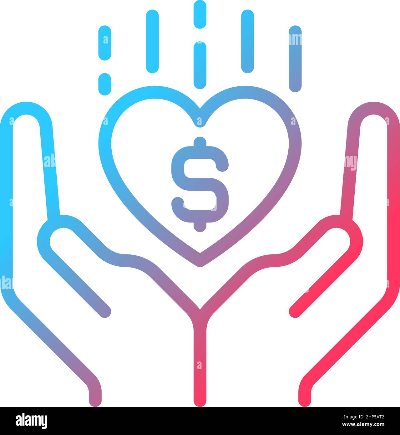 Philanthropy gradient linear vector icon Stock Vector