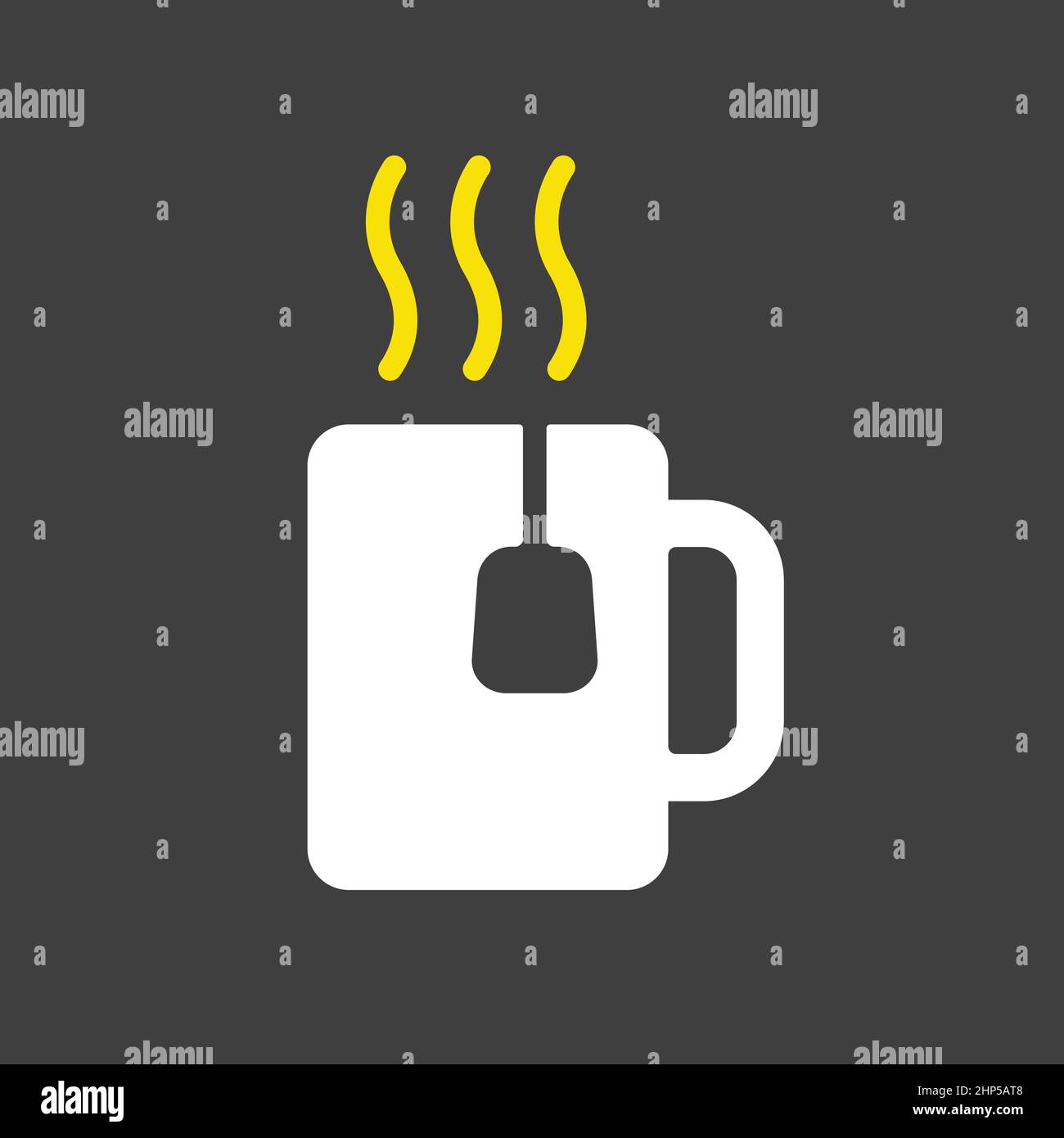Tea Cup vector icon isolated on the white Stock Vector