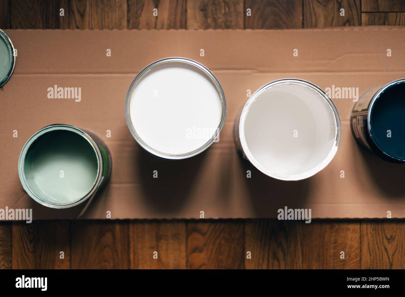 Wall paint cans Stock Photo Alamy