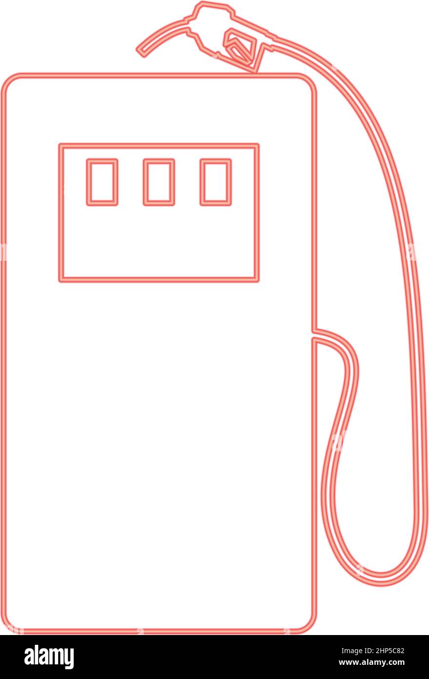 Neon gas stration red color vector illustration flat style image Stock Vector