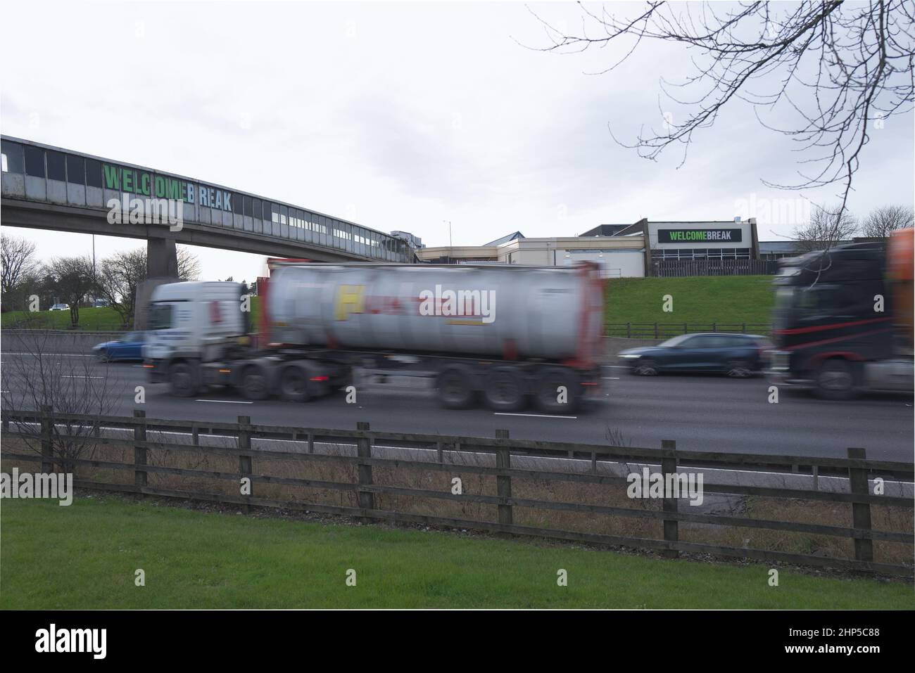 Motorway Service Stations on the M1 in Northern England Stock Photo Alamy