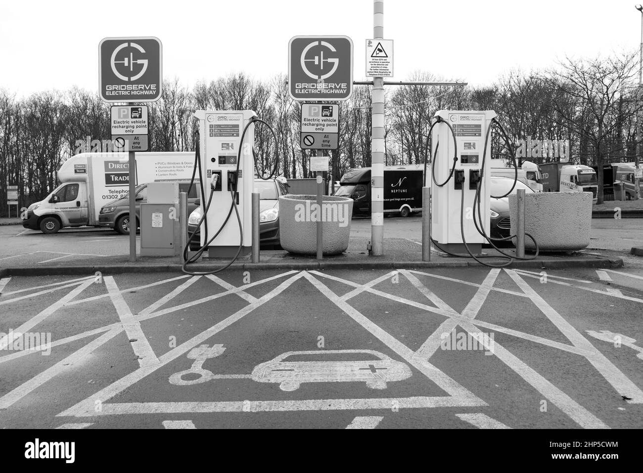 Electric vehicle charging at Trowell Motorway Service Stations on the
