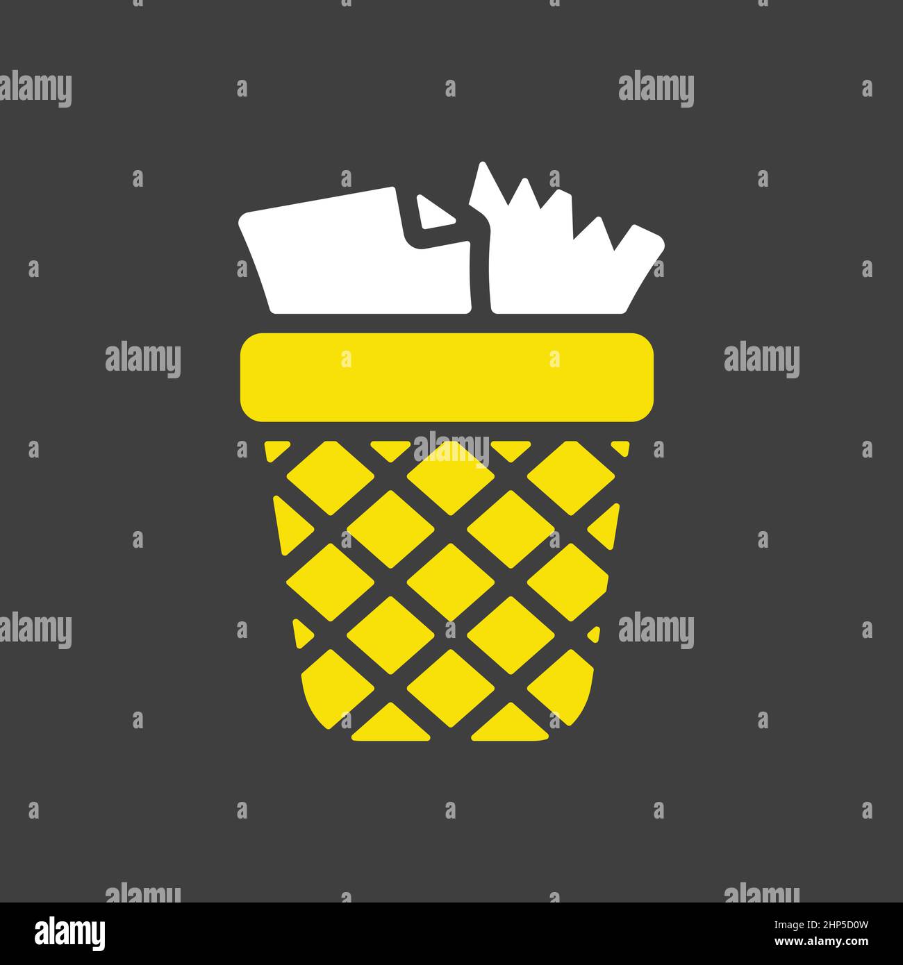 Wastebasket vector icon isolated on the white Stock Vector