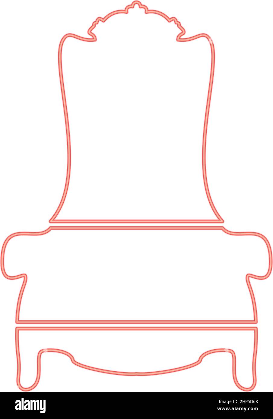 Neon throne red color vector illustration flat style image Stock Vector