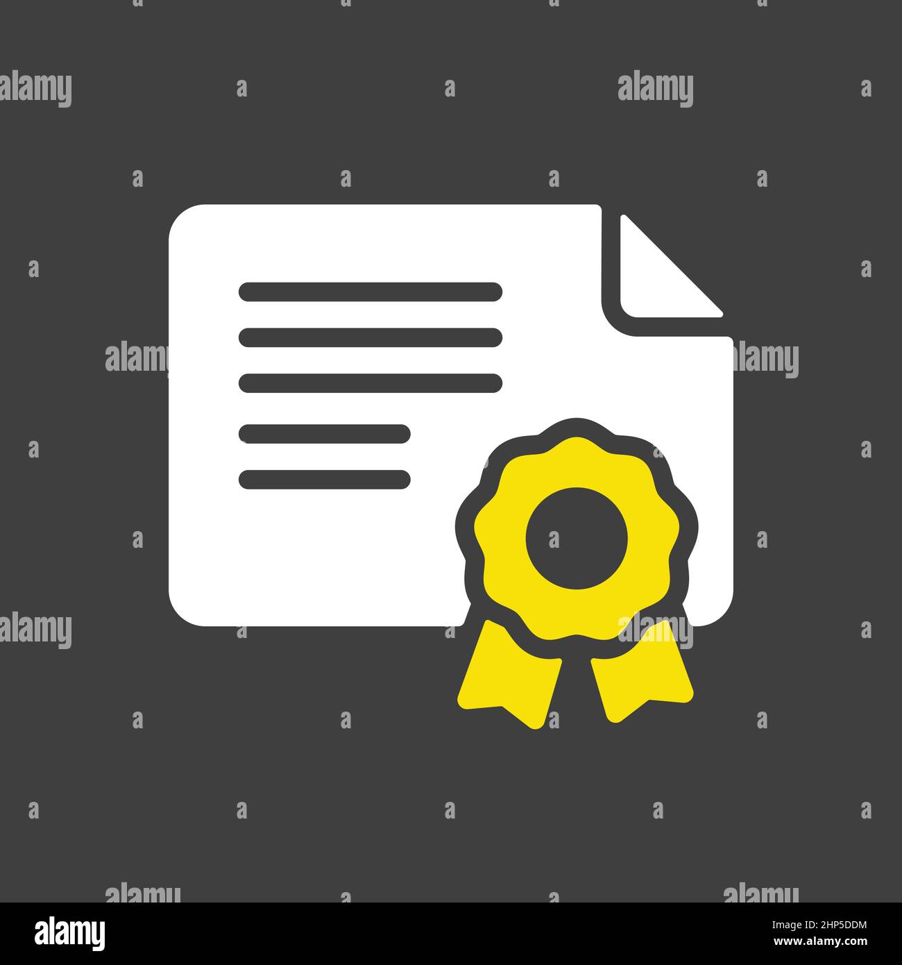 Certified vector icon isolated on the white Stock Vector