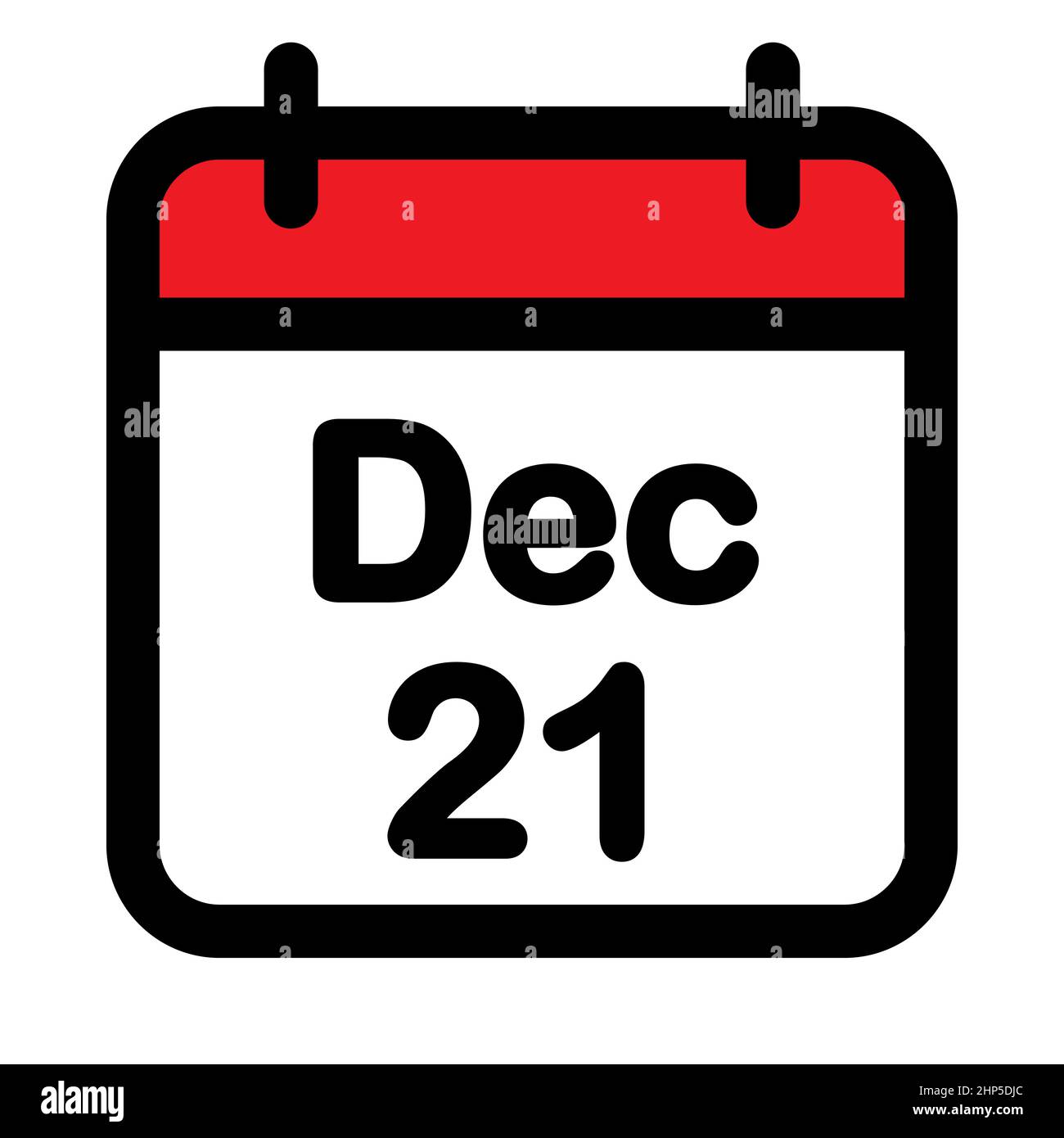 Twenty first December calendar icon Stock Vector