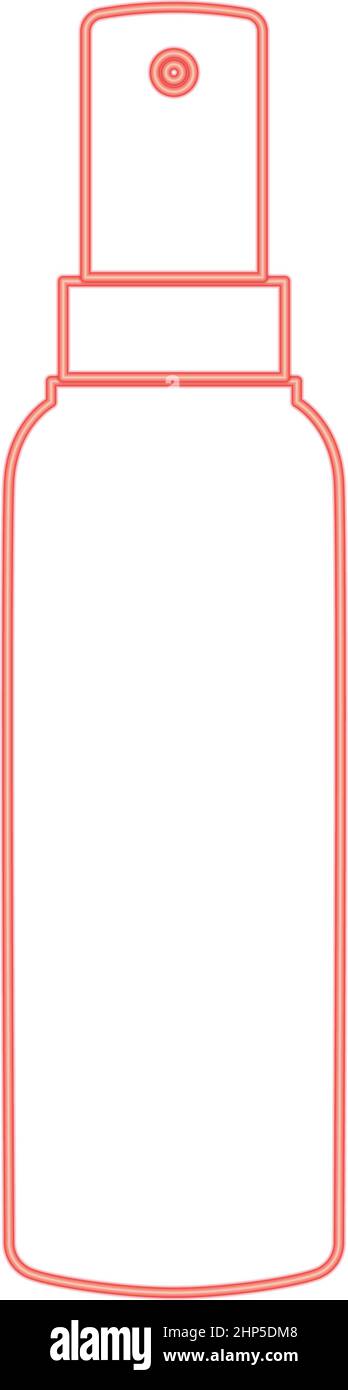 Neon spray red color vector illustration flat style image Stock Vector