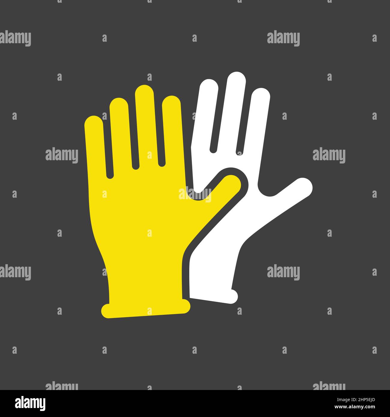 Medical protective rubber gloves vector flat icon Stock Vector