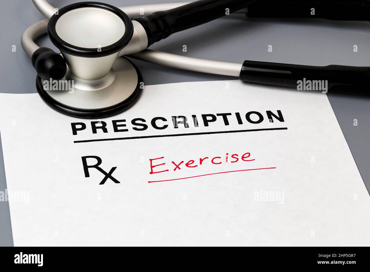 Prescription for exercise. Healthy living, healthy lifestyle and healthcare concept. Stock Photo