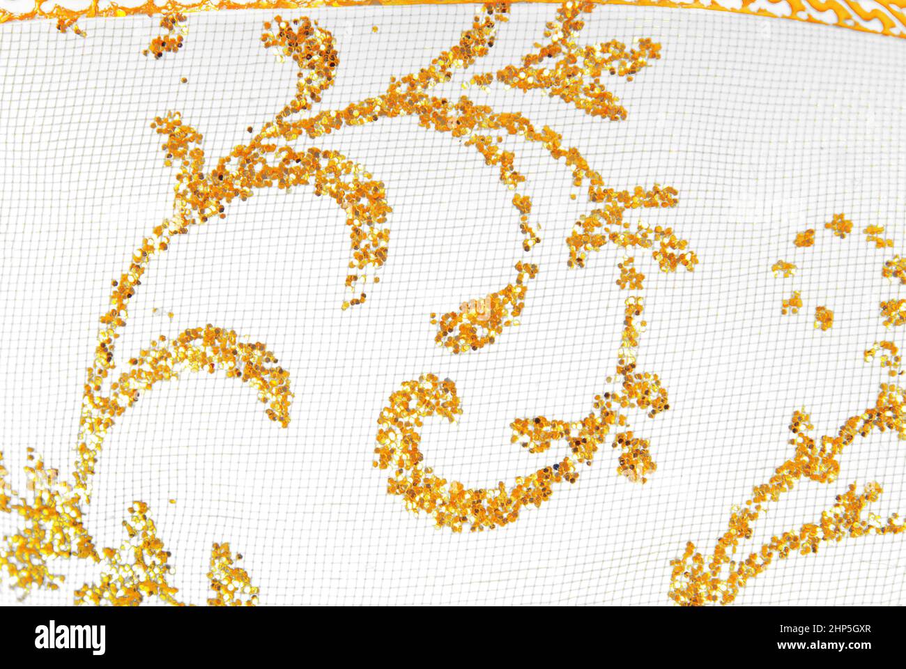 golden sequins leaf flower abstract on white background Stock Photo