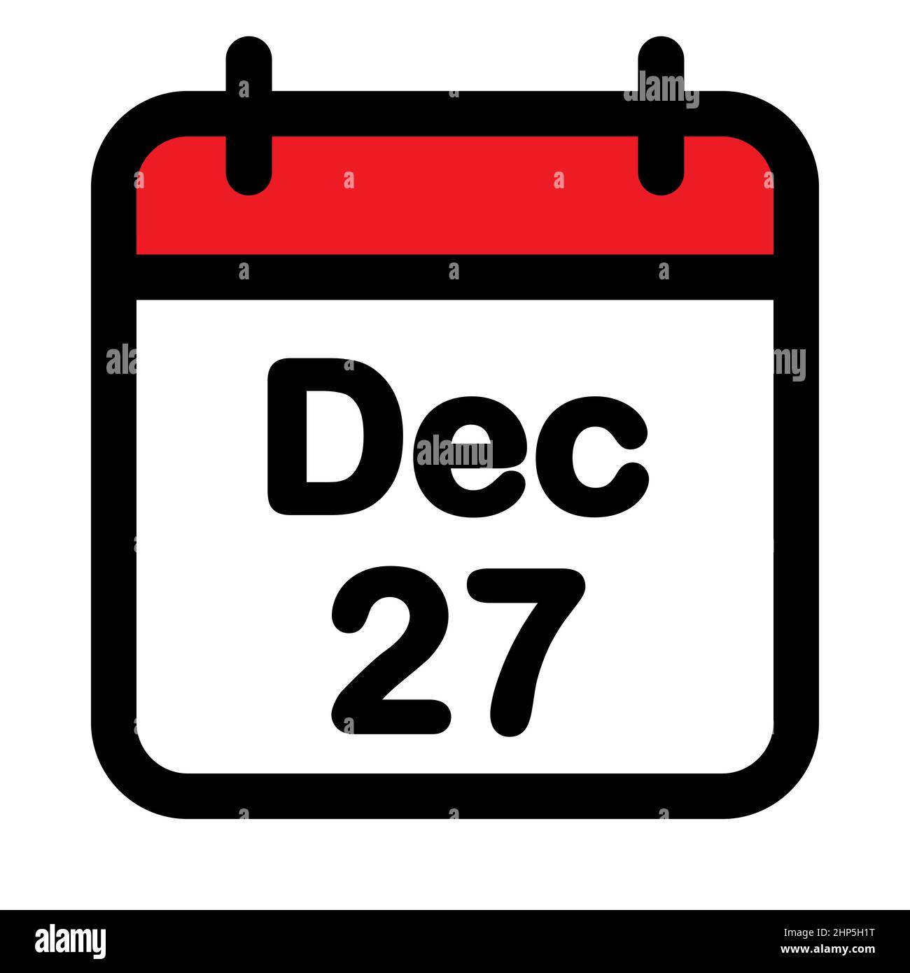Twenty seventh December calendar icon Stock Vector