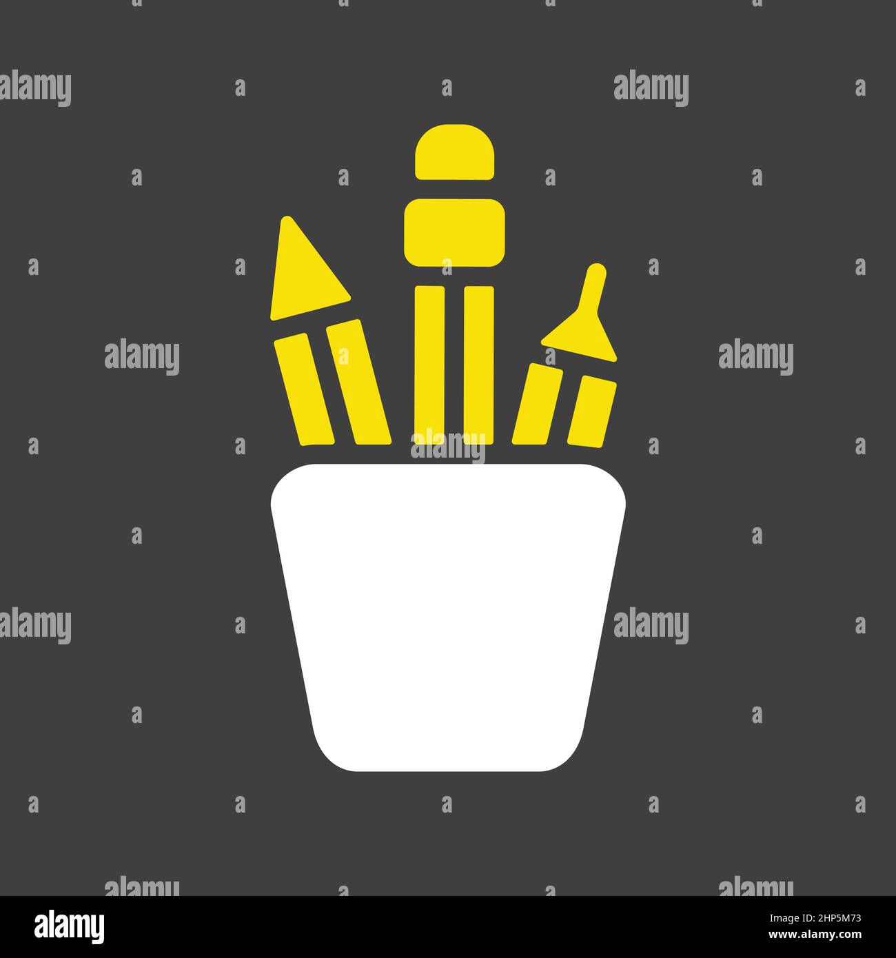 Pencil stand vector icon isolated on the white Stock Vector