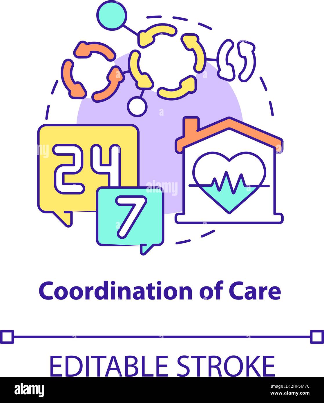 Coordination of care concept icon Stock Vector