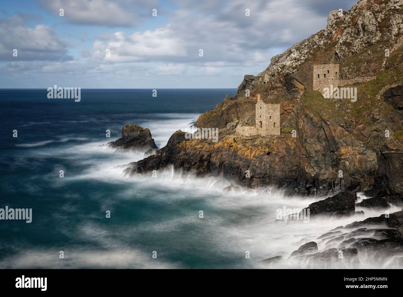 Botallack Tin Mines Crown Engine Houses in Cornwall Stock Photo