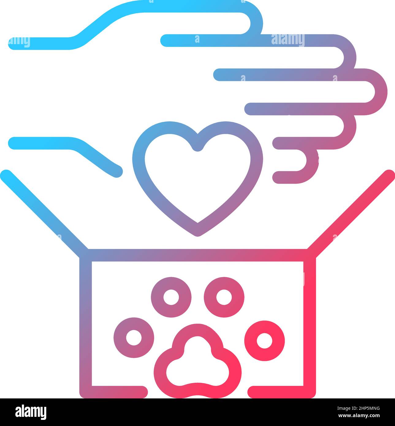 Animal donations gradient linear vector icon Stock Vector