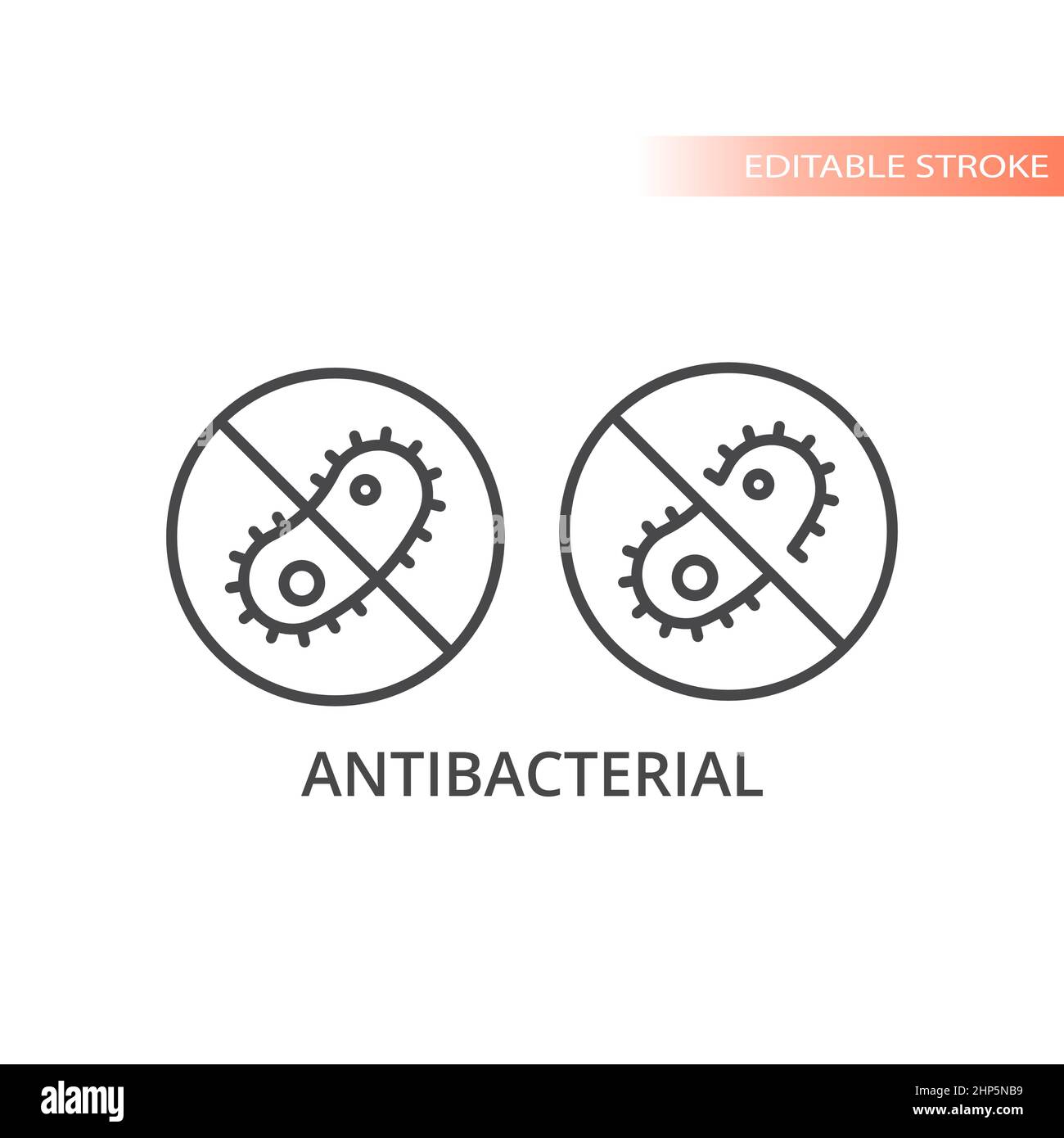 Antibacterial line vector sign Stock Vector