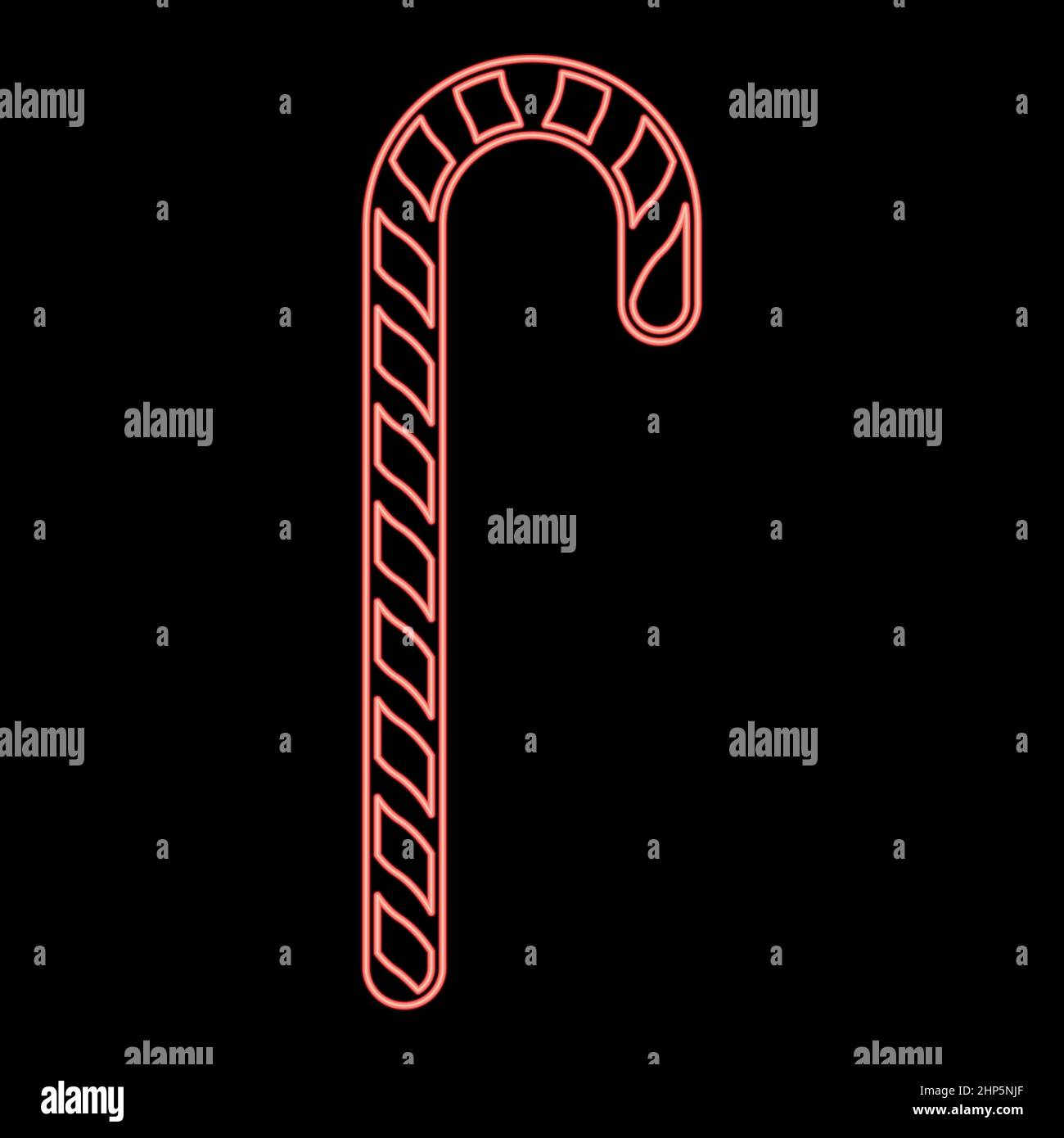 Neon candy cane red color vector illustration flat style image Stock Vector