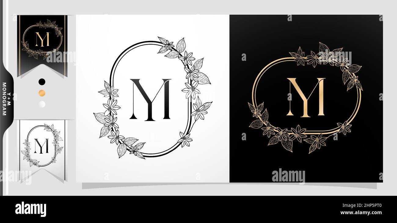 Luxury Alphabet letters MM. Golden Floral alphabet . Monogram initials  perfectly for wedding invitations, greeting card, logo, and other design  Stock Vector Image & Art - Alamy