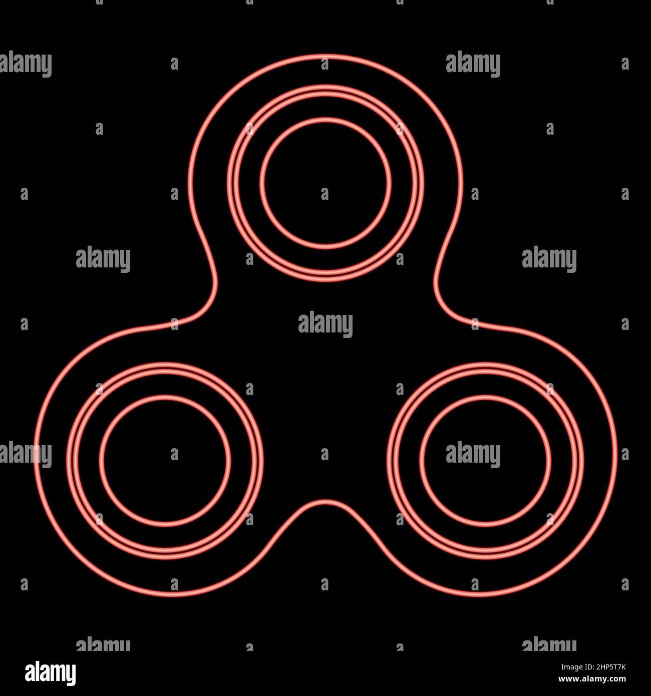 Neon hand spinner red color vector illustration flat style image Stock Vector