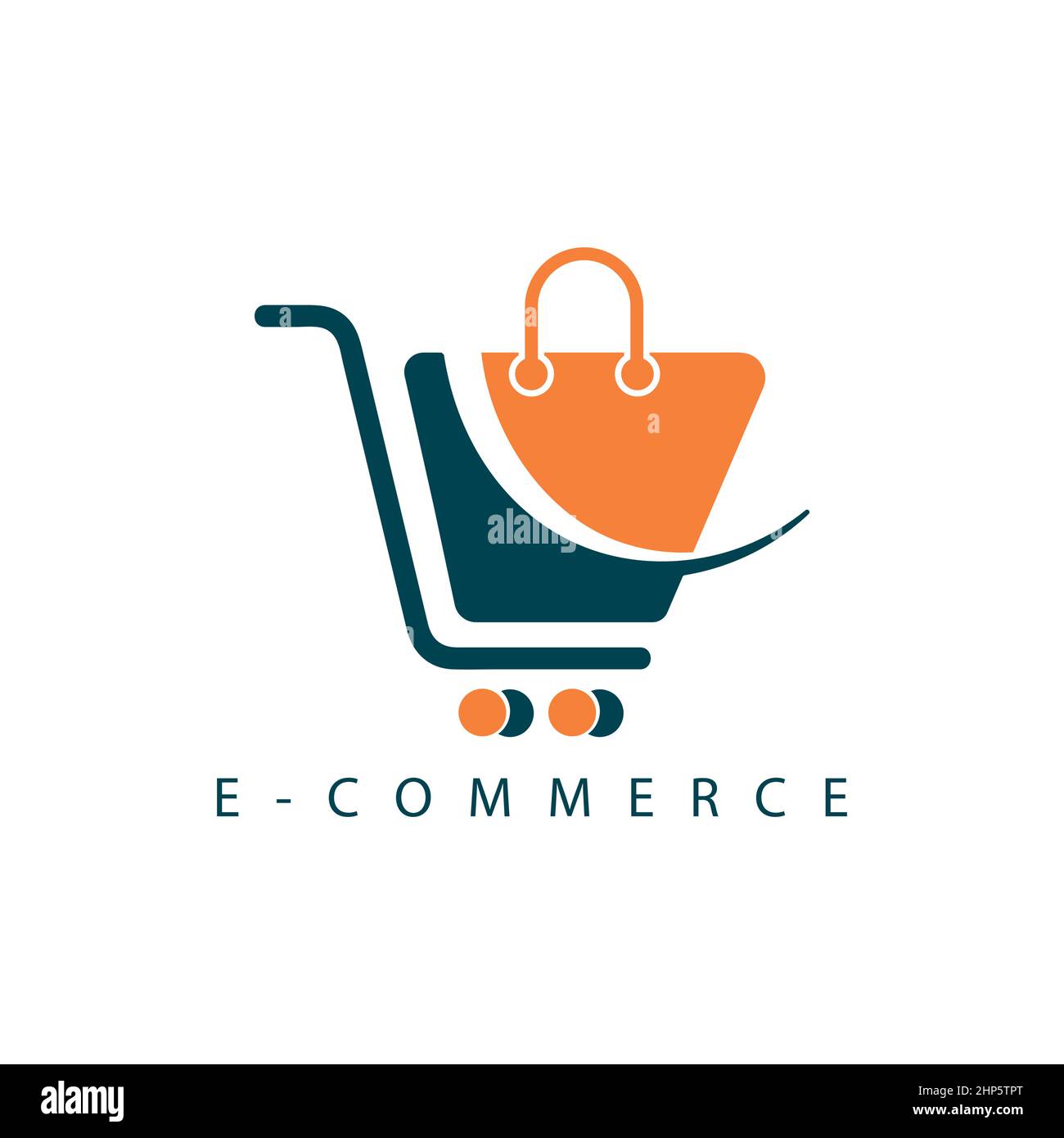 Vector Shopping Cart Logo Icon E Commerce Shopping Bag and Shopping Trolly Stock Vector