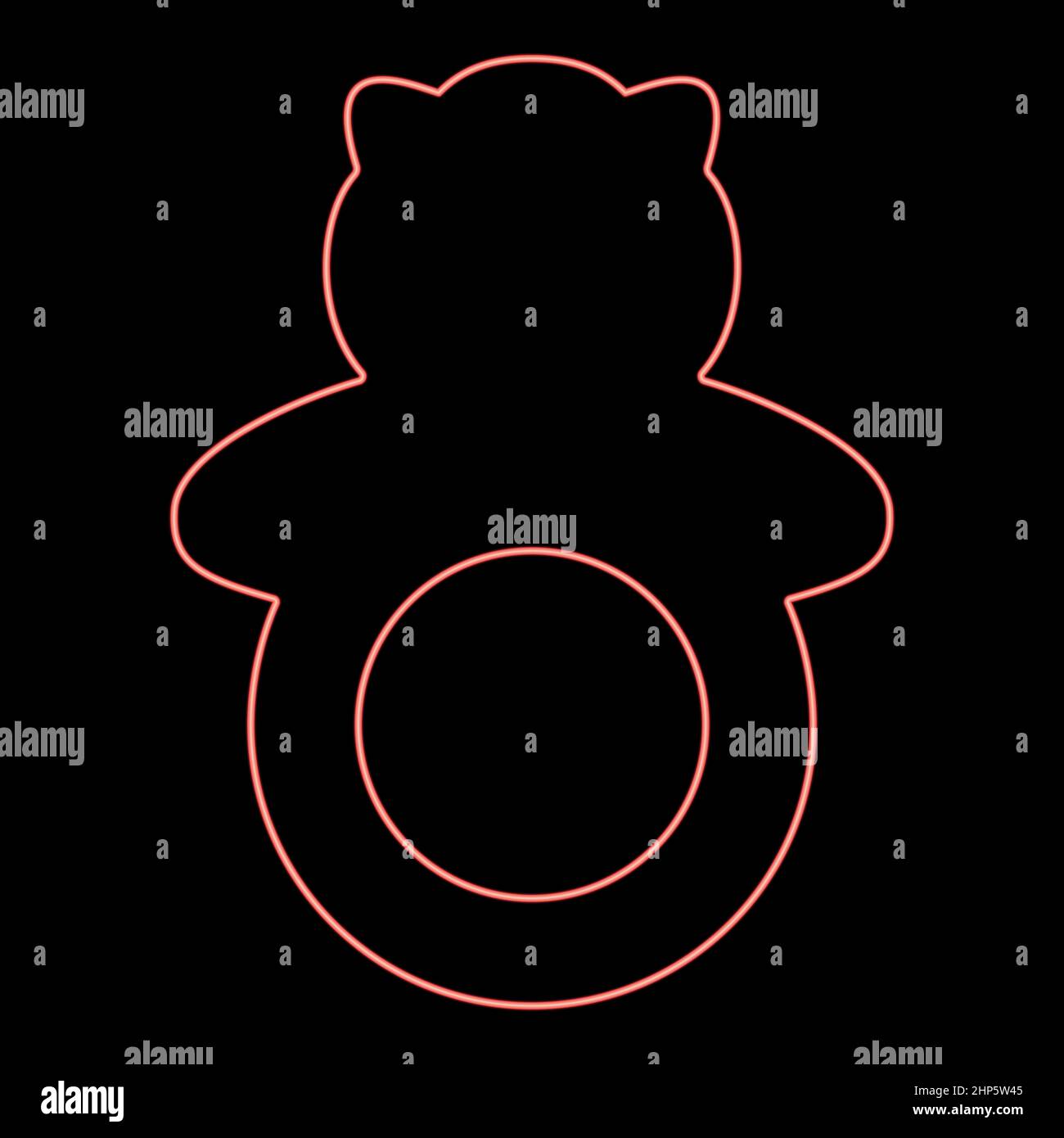 Neon rattle red color vector illustration flat style image Stock Vector ...