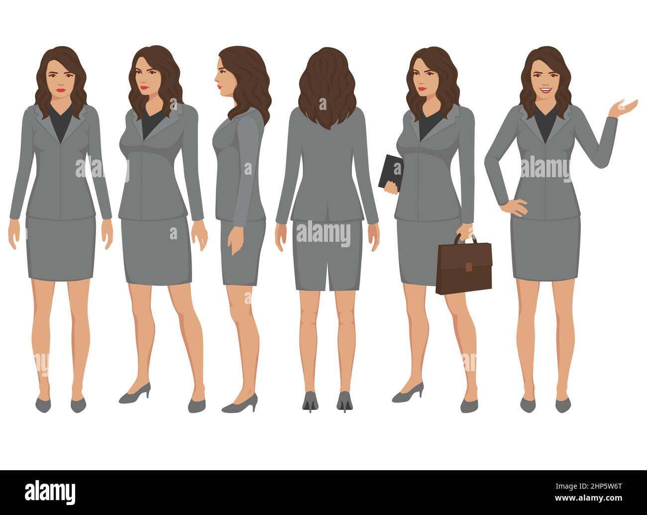 Set of cartoon businesswomen character design Stock Vector Image & Art ...