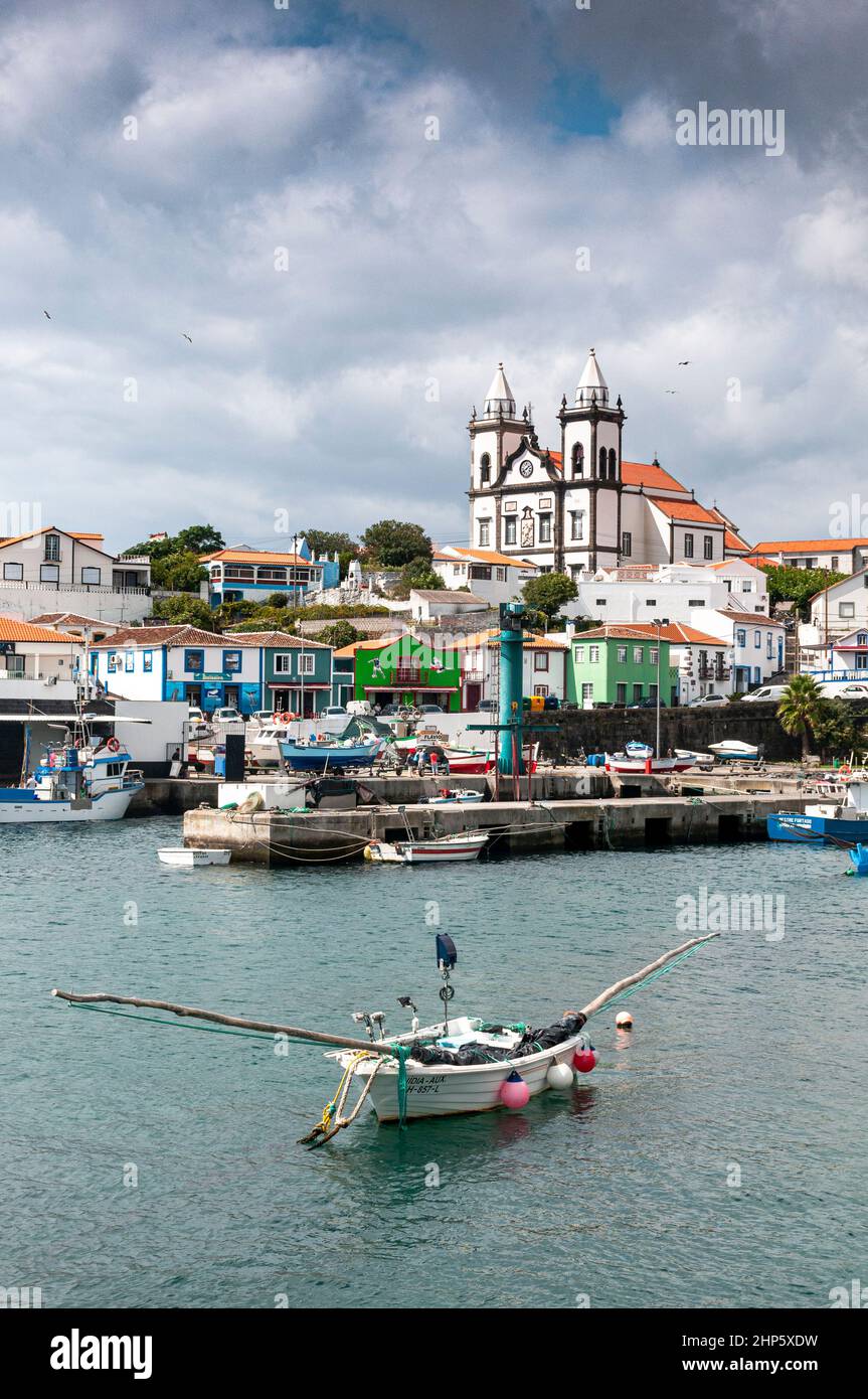 Fishing harbour of São Mateus da Calheta, Terceira island, Azores, Portugal Stock Photo