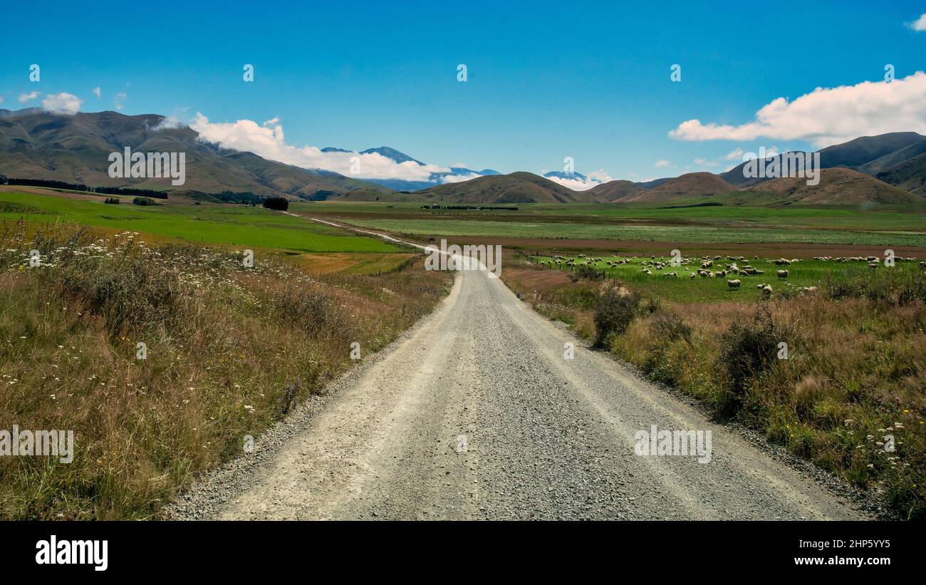 Long narrow gravel road hi-res stock photography and images - Alamy