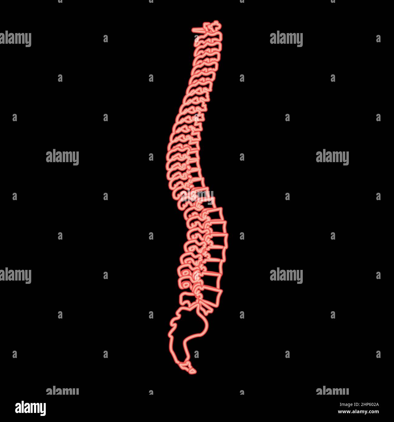Neon spine red color vector illustration flat style image Stock Vector