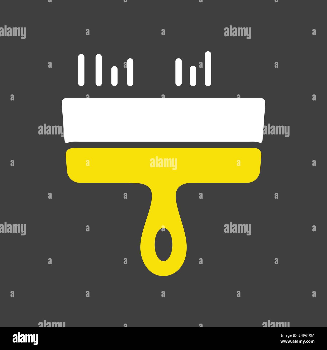 Putty knife tool vector flat icon on dark background. Construction, repair Stock Vector