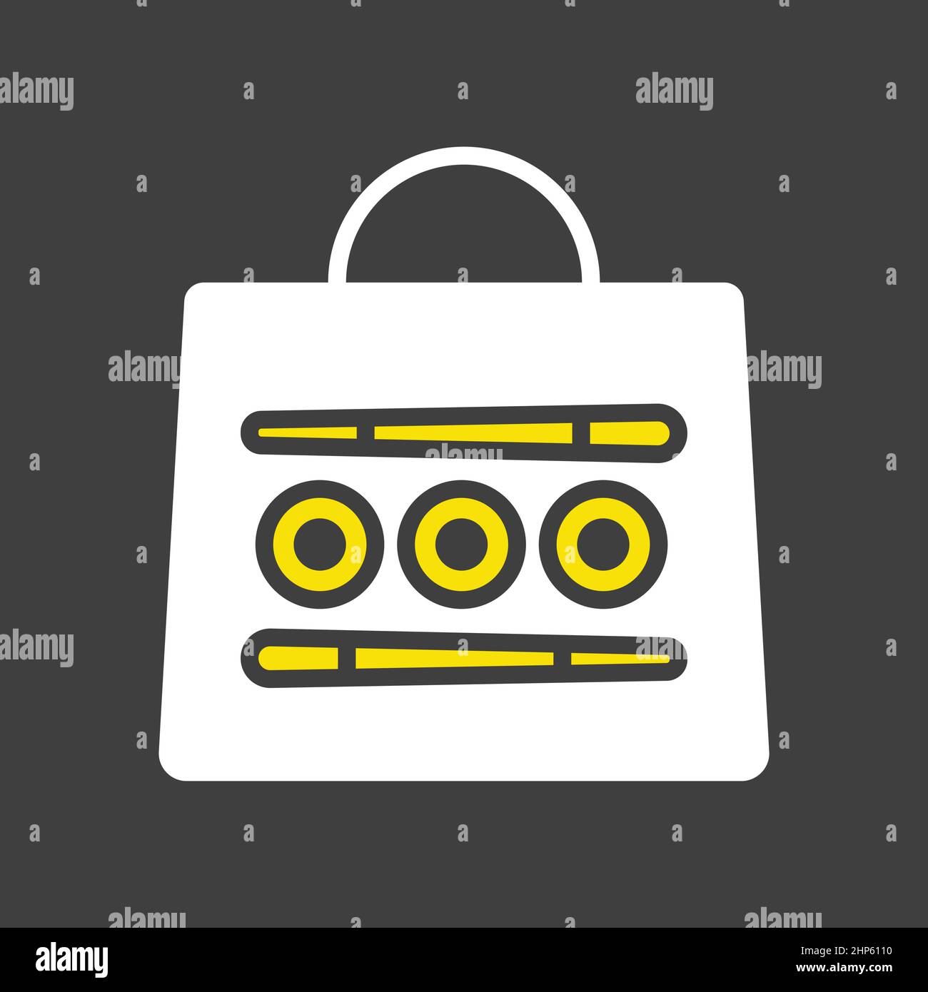 Sushi delivery vector icon. Bag for sushi delivery Stock Vector