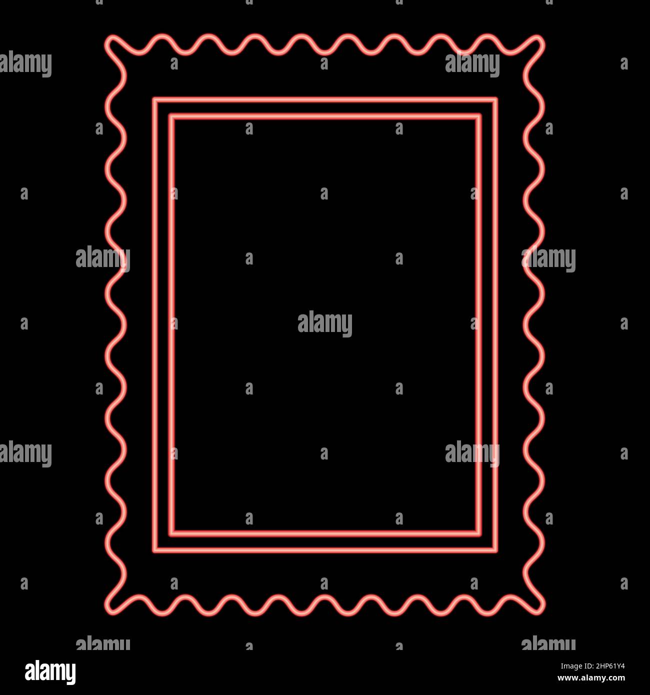 Neon stamp red color vector illustration flat style image Stock Vector
