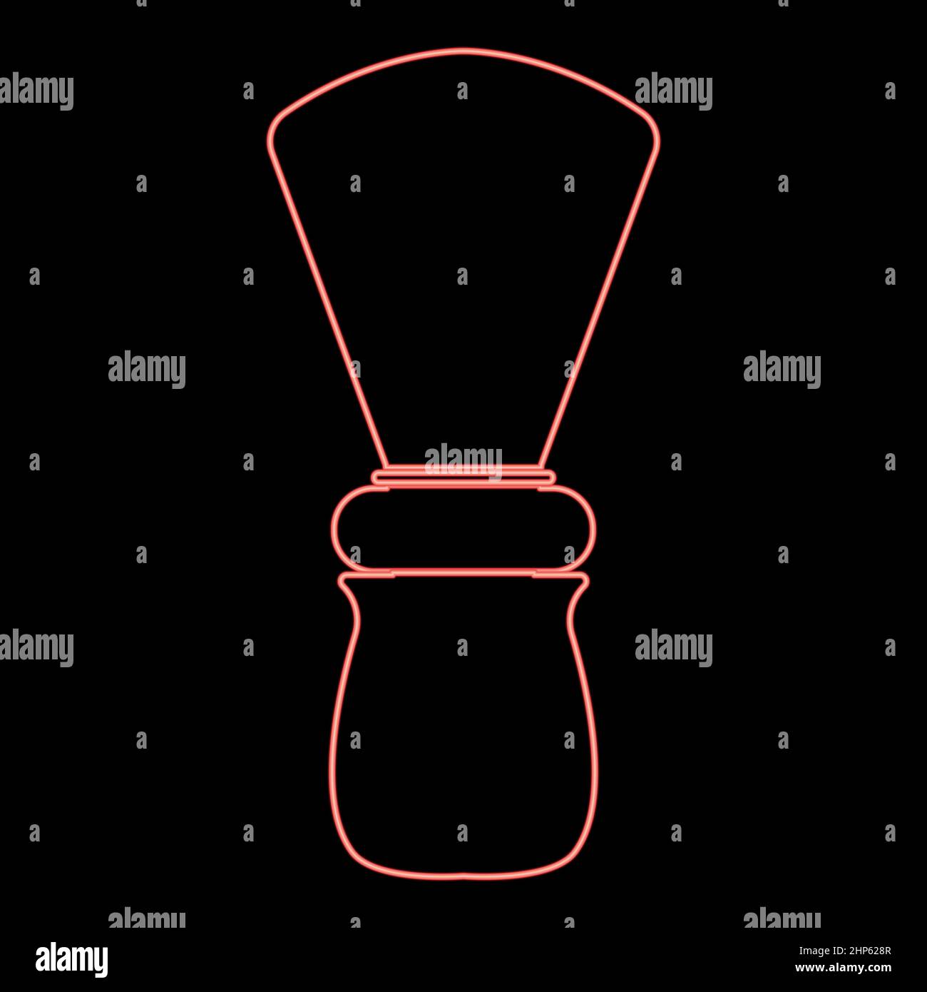 Neon shaving brush red color vector illustration flat style image Stock Vector