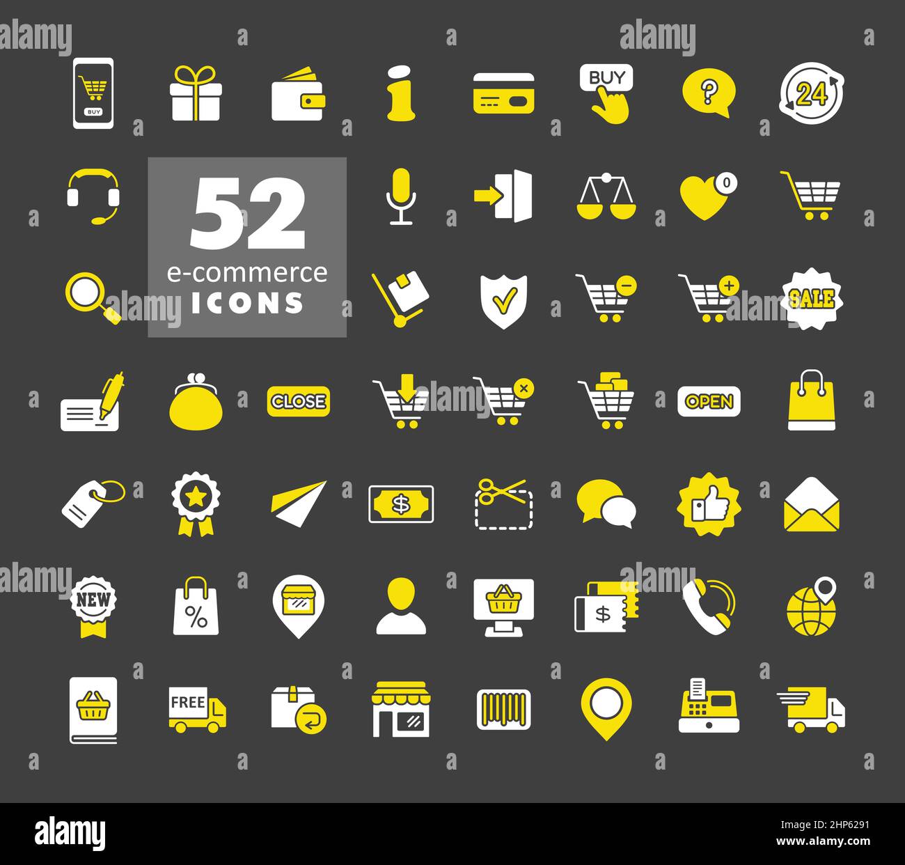 E-commerce set vector icons shopping and online Stock Vector
