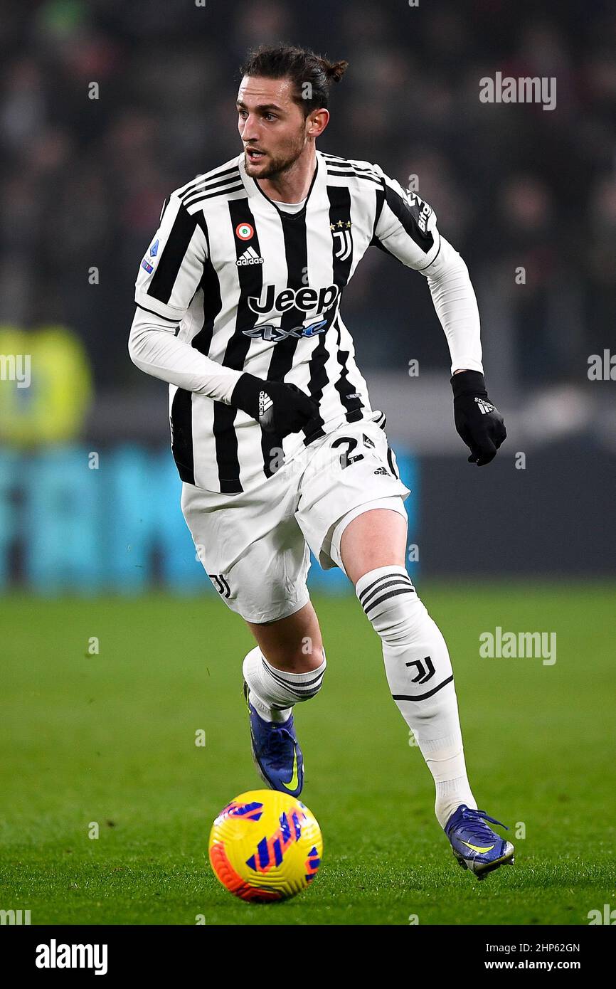 Turin, Italy. 18 February 2022. Adrien Rabiot of Juventus FC in action  during the Serie A football match between Juventus FC and Torino FC.  Credit: Nicolò Campo/Alamy Live News Stock Photo - Alamy